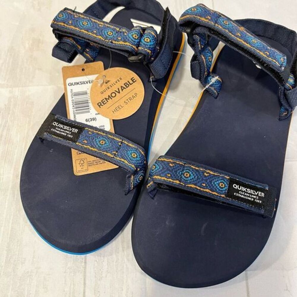 Quiksilver Youth‎ Sandals Size 6 Removable Heel Strap New Boy's Blue